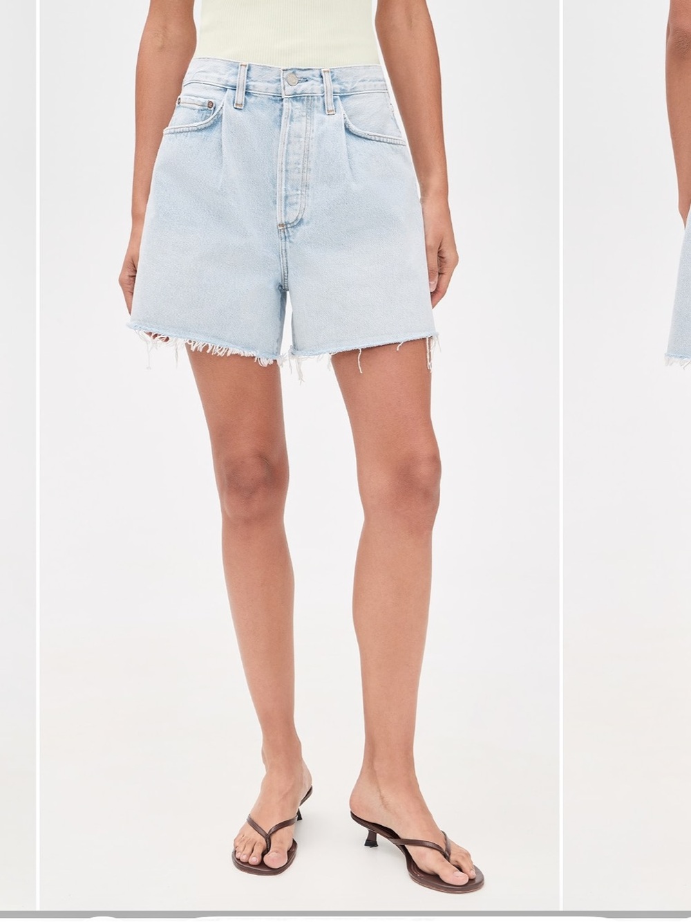 AGOLDE Rhoda Jean Shorts Sz 26 Pleated Long Inseam